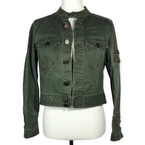 Tommy Hilfiger Army Green Short Military Utility Jacket Size 8P